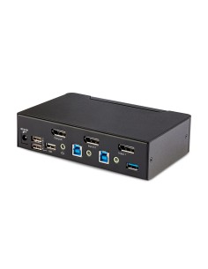 StarTech.com Switch Conmutador KVM DisplayPort de 2 Puertos - 8K60 4K144 - para Un Monitor - DP 1.4 - 2x USB 3.0 - 4x USB 2.0 2