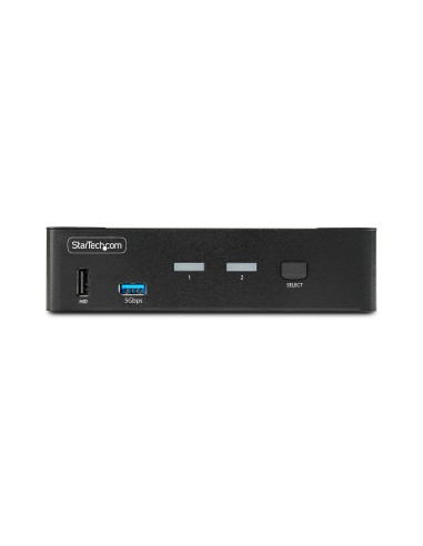 StarTech.com Switch Conmutador KVM DisplayPort de 2 Puertos - 8K60 4K144 - para Un Monitor - DP 1.4 - 2x USB 3.0 - 4x USB 2.0