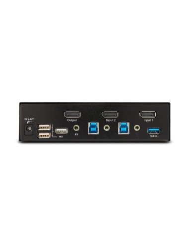StarTech.com Switch Conmutador KVM DisplayPort de 2 Puertos - 8K60 4K144 - para Un Monitor - DP 1.4 - 2x USB 3.0 - 4x USB 2.0