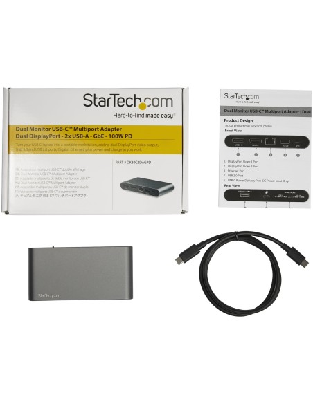 StarTech.com Docking Station USB C para 2 Monitores DisplayPort 4K - con Entrega de Potencia de 100W Passthrough - GbE - Hub StarTech.com Docking Station USB C para 2 Monitores DisplayPort 4K - con Entrega de Potencia de 100W Passthrough - GbE - Hub