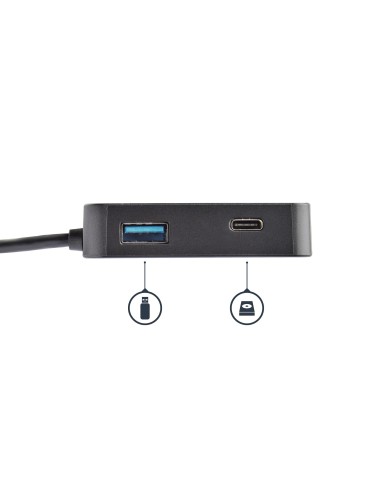StarTech.com Adaptador Multipuertos USB C - Mini Dock Portátil USB-C 4K HDMI - Gigabit Ethernet - Hub USB 3.0 (1x USB-A 1x