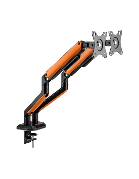 AISENS Soporte de Mesa RGB Gaming contrapeso giratorio e inclinable para Monitor TV 9Kg (3 Pivotes, 2 Brazos) de 17-32,