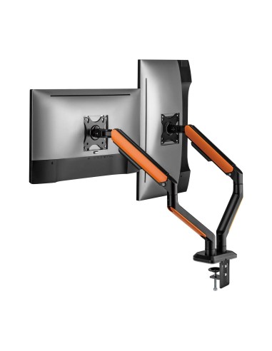 AISENS Soporte de Mesa RGB Gaming contrapeso giratorio e inclinable para Monitor TV 9Kg (3 Pivotes, 2 Brazos) de 17-32,