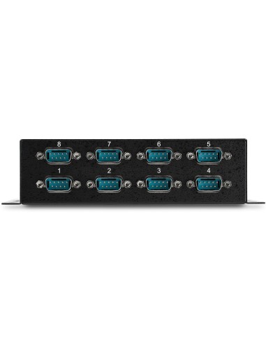 StarTech.com Adaptador Hub Concentrador USB a 8 Puertos Serie RS232 Industrial Montaje en Pared Riel DIN