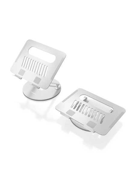 AISENS Soporte de Sobremesa XL Giratorio Ajustable para Portátil   Tablet 10-17, Plata