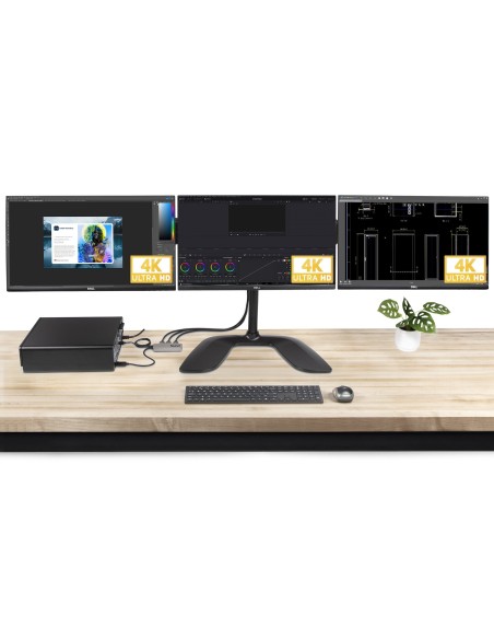 StarTech.com Hub MST de 3 Puertos - Multiplicador Divisor DisplayPort a 3 Puertos HDMI 4K60Hz - Adaptador Gráfico DP 1.4