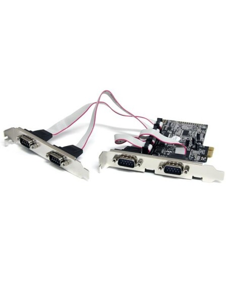 StarTech.com Tarjeta Adaptadora PCI Express PCIe de 4 Puertos Serie RS232 UART 16550 Serial DB9