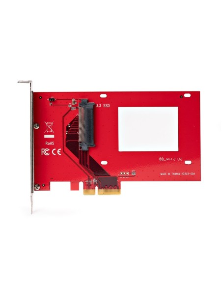 StarTech.com Tarjeta Adaptador U.3 a PCIe - Adaptador PCIe 4.0 x4 para SSDs U.3 NVMe de 2,5" - Tarjeta de Expansión PCI Express