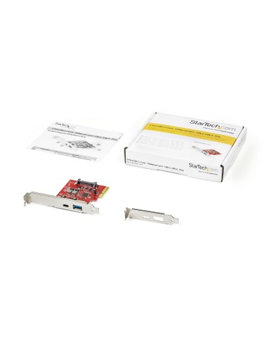 StarTech.com Tarjeta PCI Express USB-C USB-A de 2 Puertos - USB 3.2 Gen 2 (10Gbps) Tipo C - Hub Interno USB para Windows Mac y