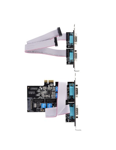 StarTech.com Tarjeta Serie PCI Express de 4 Puertos DB9 - Serial RS232 RS422 RS485 - TAA - UART 16C1050 - ESD de Nivel 4 - con