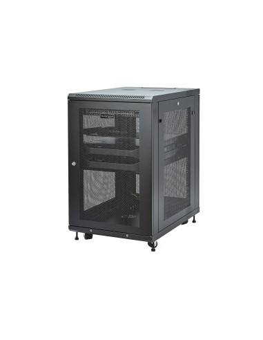 StarTech.com Armario Rack para Servidores 18U 19" 4 Columnas - Rack de Servidores con Cerradura y Seguro - Rack con Ruedas y