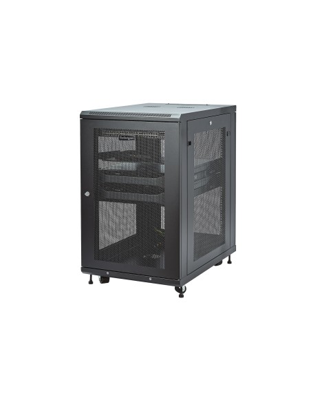 StarTech.com Armario Rack para Servidores 18U 19" 4 Columnas - Rack de Servidores con Cerradura y Seguro - Rack con Ruedas y StarTech.com Armario Rack para Servidores 18U 19" 4 Columnas - Rack de Servidores con Cerradura y Seguro - Rack con Ruedas y