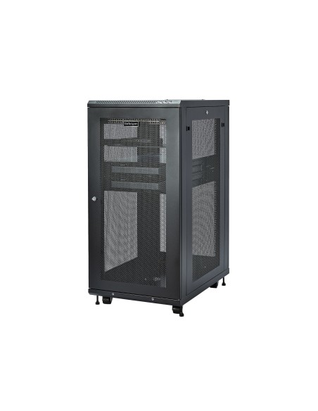 StarTech.com Armario Rack para Servidores 24U 19" 4 Columnas - Rack de Servidores con Cerradura y Seguro - Rack con Ruedas y