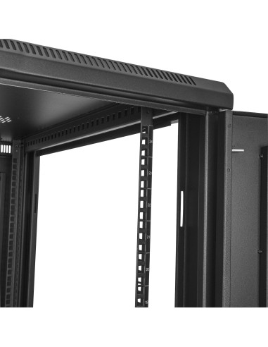 StarTech.com Armario Rack para Servidores 24U 19" 4 Columnas - Rack de Servidores con Cerradura y Seguro - Rack con Ruedas y