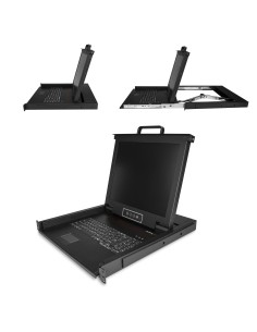 StarTech.com Consola KVM de Montaje en Rack - Teclado QWERTY - KVM para Rack de Servidores de 1 puerto VGA con Monitor LCD de 2