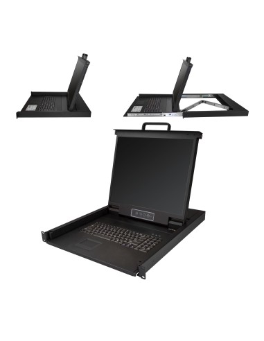 StarTech.com Consola KVM de Montaje en Rack de Servidores - Teclado QWERTY - KVM VGA de 1 Puerto con Monitor LCD de 19" -