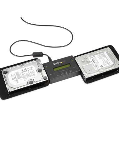 StarTech.com Clonador y Borrador Autónomo 1 1 para Discos Duros SSDs SATA - con Pantalla LCD - TAA - Independiente del Sistema