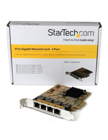 StarTech.com Tarjeta de Red PCI Express Ethernet Gigabit con 4 Puertos RJ45