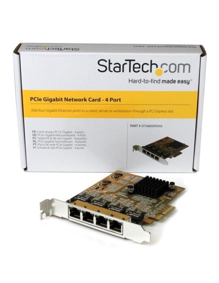 StarTech.com Tarjeta de Red PCI Express Ethernet Gigabit con 4 Puertos RJ45