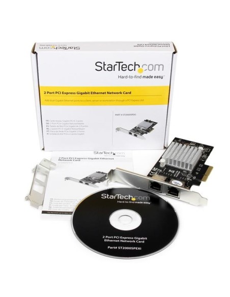 StarTech.com Tarjeta Adaptador de Red PCI Express PCI-E Gigabit Ethernet con 2 Puertos RJ45 Chipset Intel i350 StarTech.com Tarjeta Adaptador de Red PCI Express PCI-E Gigabit Ethernet con 2 Puertos RJ45 Chipset Intel i350