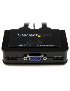 StarTech.com Switch Conmutador KVM de Cable con 2 Puertos VGA USB Alimentado por USB con Interruptor Remoto 2