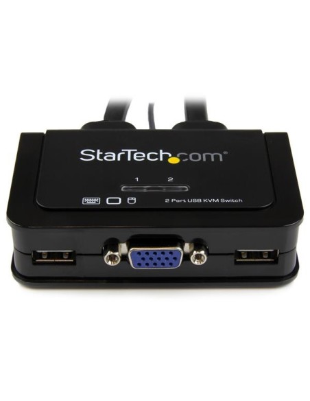 StarTech.com Switch Conmutador KVM de Cable con 2 Puertos VGA USB Alimentado por USB con Interruptor Remoto StarTech.com Switch Conmutador KVM de Cable con 2 Puertos VGA USB Alimentado por USB con Interruptor Remoto