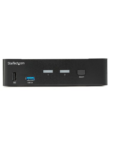 StarTech.com Switch Conmutador KVM de 2 Puertos DisplayPort - 4K a 60Hz - para Una Pantalla - Switch KVM de 2 Puertos DP 1.2