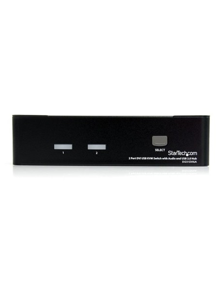 StarTech.com Conmutador Switch KVM - 2 puertos USB 2.0 - Audio Vídeo DVI