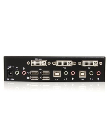 StarTech.com Conmutador Switch KVM - 2 puertos USB 2.0 - Audio Vídeo DVI