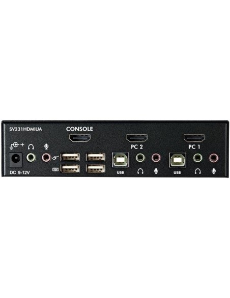 StarTech.com Conmutador Switch KVM 2 puertos HDMI con Hub Concentrador USB 2.0 Audio - 1920x1200