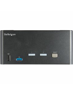 StarTech.com Switch Conmutador KVM de 2 Puertos DisplayPort 4K para 3 Monitores - Vídeo de 4K y 60Hz Ultra HD - HDR - Hub 2