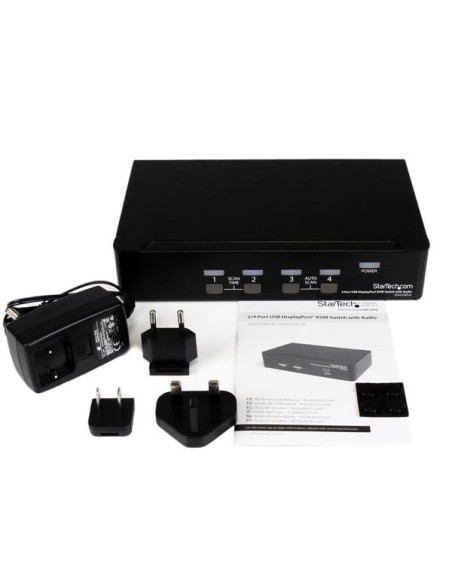 StarTech.com Conmutador Switch KVM 4 puertos Vídeo DisplayPort DP Hub Concentrador USB 2.0 Audio - 2560x1600 StarTech.com Conmutador Switch KVM 4 puertos Vídeo DisplayPort DP Hub Concentrador USB 2.0 Audio - 2560x1600