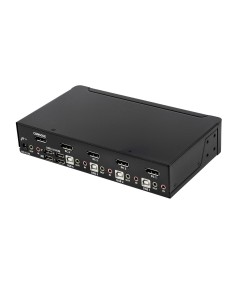 StarTech.com Switch Conmutador KVM de 4 Puertos DisplayPort - 4K 60Hz - para Una Pantalla - Switch KVM de 4 Puertos DP 1.2 con 2