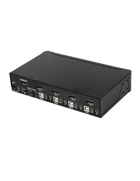 StarTech.com Switch Conmutador KVM de 4 Puertos DisplayPort - 4K 60Hz - para Una Pantalla - Switch KVM de 4 Puertos DP 1.2 con StarTech.com Switch Conmutador KVM de 4 Puertos DisplayPort - 4K 60Hz - para Una Pantalla - Switch KVM de 4 Puertos DP 1.2 con