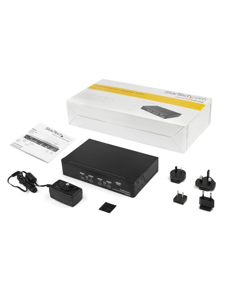 StarTech.com Switch Conmutador KVM de 4 Puertos DisplayPort - 4K 60Hz - para Una Pantalla - Switch KVM de 4 Puertos DP 1.2 con StarTech.com Switch Conmutador KVM de 4 Puertos DisplayPort - 4K 60Hz - para Una Pantalla - Switch KVM de 4 Puertos DP 1.2 con