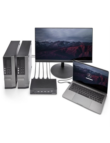StarTech.com Switch Conmutador KVM de 4 Puertos HDMI 1080p con USB 3.0