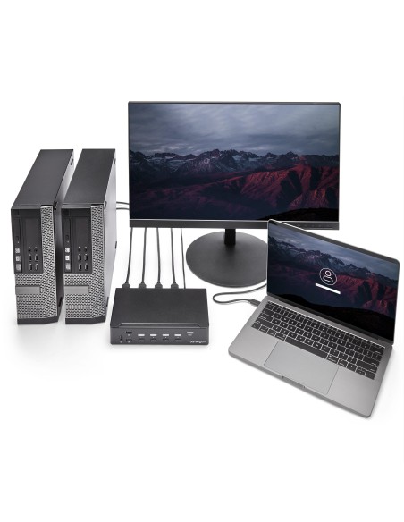 StarTech.com Switch Conmutador KVM de 4 Puertos HDMI 1080p con USB 3.0