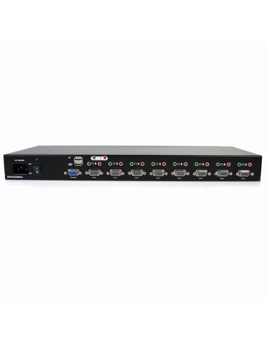 StarTech.com Conmutador Switch KVM 8 Puertos de Vídeo VGA HD15 USB 2.0 USB A y Audio - 1U Rack Estante