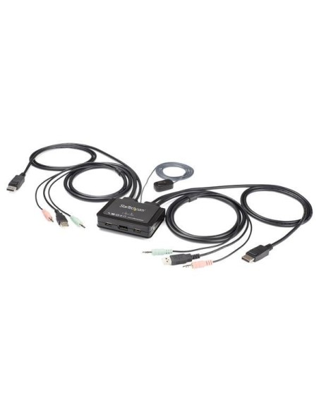 StarTech.com Switch Conmutador KVM de 2 Puertos DisplayPort 4K60Hz con Cables Incorporados StarTech.com Switch Conmutador KVM de 2 Puertos DisplayPort 4K60Hz con Cables Incorporados