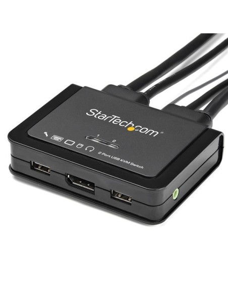 StarTech.com Switch Conmutador KVM de 2 Puertos DisplayPort 4K60Hz con Cables Incorporados StarTech.com Switch Conmutador KVM de 2 Puertos DisplayPort 4K60Hz con Cables Incorporados