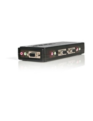 StarTech.com Juego de Conmutador Switch KVM 4 Puertos Vídeo VGA USB 2.0 con Cables y Audio
