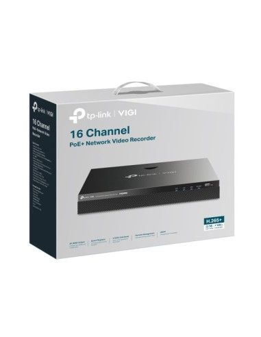 TP-Link VIGI VIGINVR2016H-16MP4TB Grabadore de vídeo en red (NVR) Negro