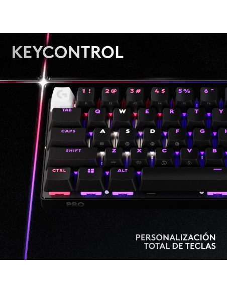 Logitech G PRO X 60 LIGHTSPEED, teclado inalámbrico para gaming, 60% mecánico ultra compacto para PC con Windows, RGB