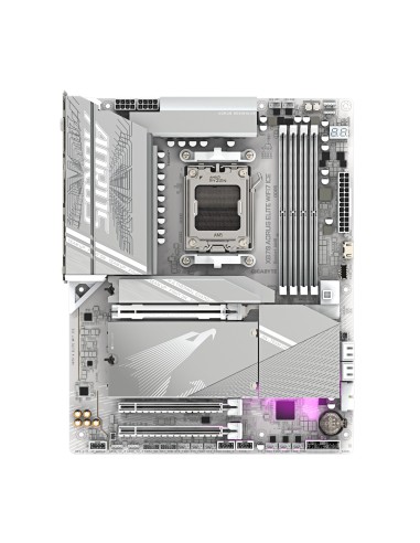 GIGABYTE X870 AORUS ELITE WIFI7 ICE Placa Base - Compatible con CPUs AMD Ryzen 9000, 16+2+2 fases VRM digital, hasta 8000MHz