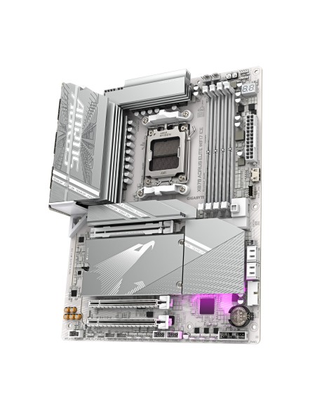 GIGABYTE X870 AORUS ELITE WIFI7 ICE Placa Base - Compatible con CPUs AMD Ryzen 9000, 16+2+2 fases VRM digital, hasta 8000MHz GIGABYTE X870 AORUS ELITE WIFI7 ICE Placa Base - Compatible con CPUs AMD Ryzen 9000, 16+2+2 fases VRM digital, hasta 8000MHz