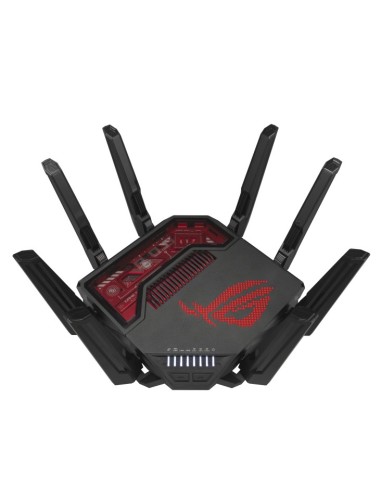 ASUS ROG Rapture GT-BE19000 router inalámbrico Multi-Gigabit Ethernet Tribanda (2.4 GHz   5 GHz   6 GHz) Negro, Rojo