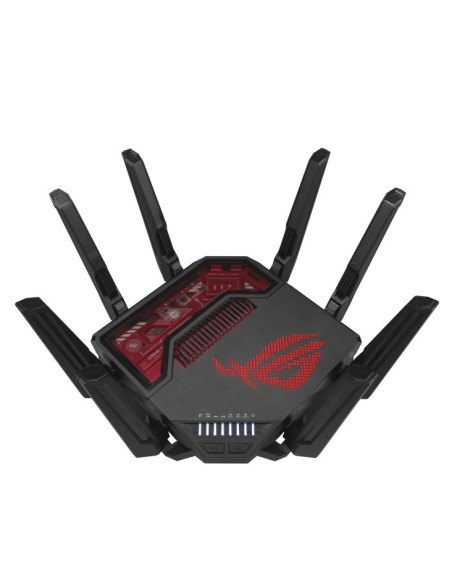 ASUS ROG Rapture GT-BE19000 router inalámbrico Multi-Gigabit Ethernet Tribanda (2.4 GHz   5 GHz   6 GHz) Negro, Rojo