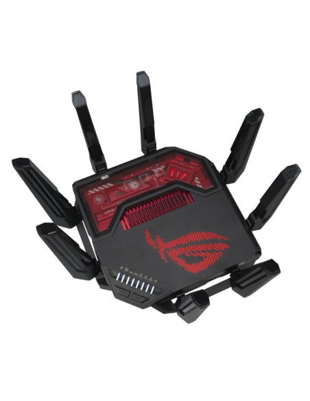 ASUS ROG Rapture GT-BE19000 router inalámbrico Multi-Gigabit Ethernet Tribanda (2.4 GHz   5 GHz   6 GHz) Negro, Rojo