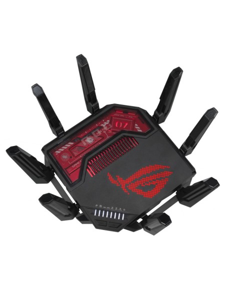 ASUS ROG Rapture GT-BE19000 router inalámbrico Multi-Gigabit Ethernet Tribanda (2.4 GHz   5 GHz   6 GHz) Negro, Rojo