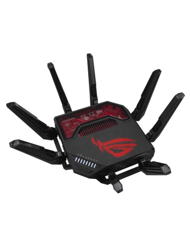 ASUS ROG Rapture GT-BE19000 router inalámbrico Multi-Gigabit Ethernet Tribanda (2.4 GHz   5 GHz   6 GHz) Negro, Rojo